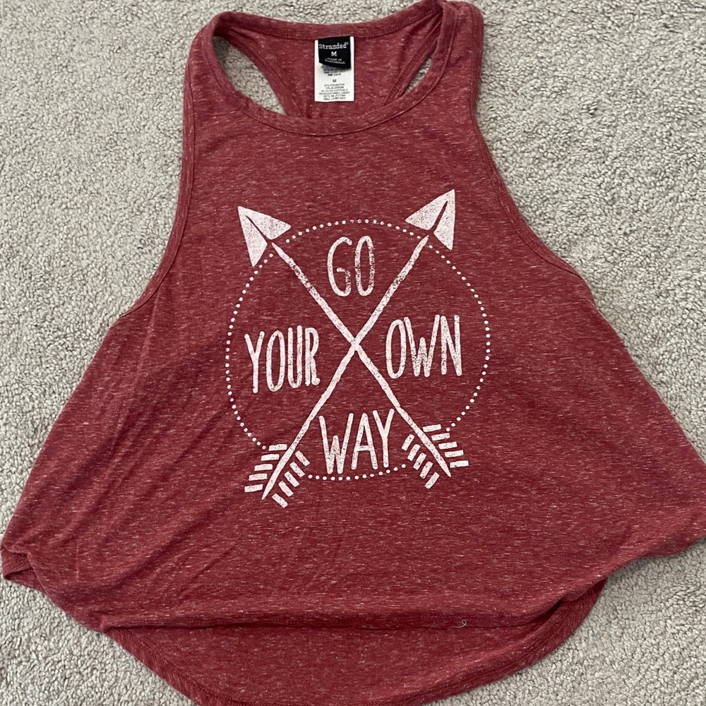 Women's Maroon Flowy Tank Top - Go Your Own Way - Size M